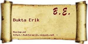 Bukta Erik névjegykártya